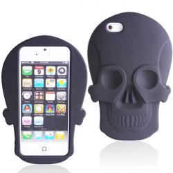 Silikonový obal iPhone 5/5S - Lebka černá