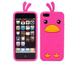 Silikonový obal pro iPhone 5S/5 - růžové kuřátko