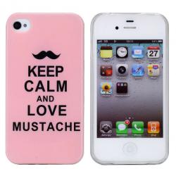 Originální kryt pro iPhone 4S/4 - Keep Calm and Love Mustache