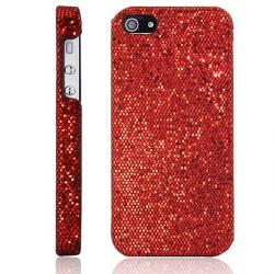 Luxusní kryt pro iPhone 5S/5 - Flitrovaný červený